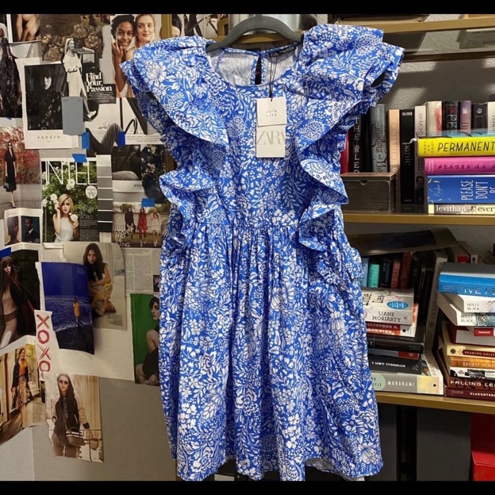 Zara ruffle mini dress